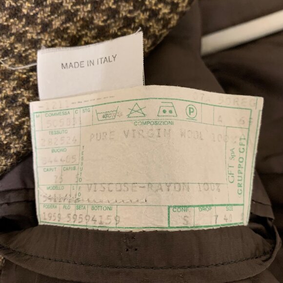 VTG Y2K Valentino Uomo Brown Check Wool Sport Coat Size 40 Retro Classiccore - Picture 8 of 8